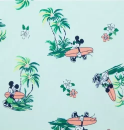 Janie and Jack Pajamas|Character Pajamas-Good Night Short Pajama In Disney Mickey Mouse Surf light turquoise mickey mouse surf