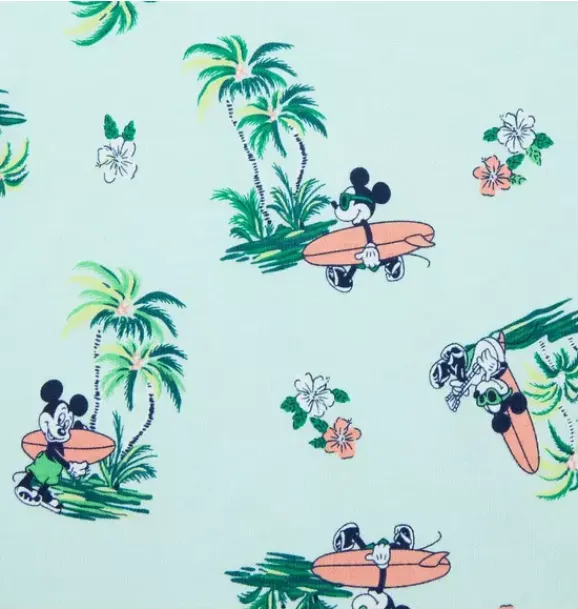 Janie and Jack Pajamas|Character Pajamas-Good Night Short Pajama In Disney Mickey Mouse Surf light turquoise mickey mouse surf