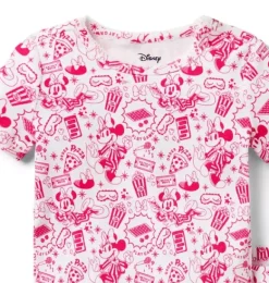 Janie and Jack Pajamas|Pajama Sets-Good Night Short Pajama In Disney Minnie Mouse Sleepover pink melon minnie mouse sleepover