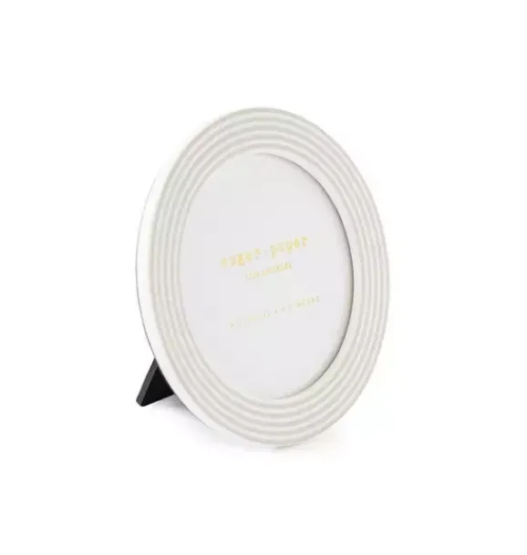 Janie and Jack Desk Accessories-Grey Stripe Round Frame multi