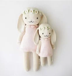 Janie and Jack Stuffed Animals-Hannah the bunny light/pastel pink