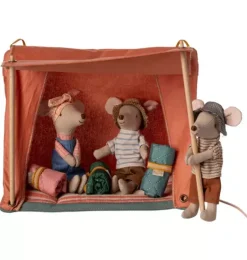 Janie and Jack Dolls-Happy camper tent, Mouse multi