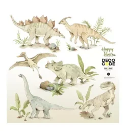 Janie and Jack Wallpaper-Happy Dino Wonderland Wall Decal Set multi