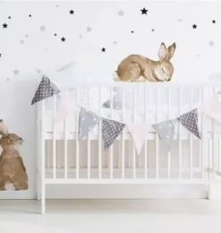 Janie and Jack Wallpaper-Happy Rabbits Wonderland Wall Decal Set multi