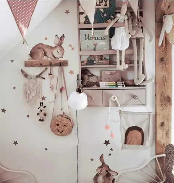 Janie and Jack Wallpaper-Happy Rabbits Wonderland Wall Decal Set multi