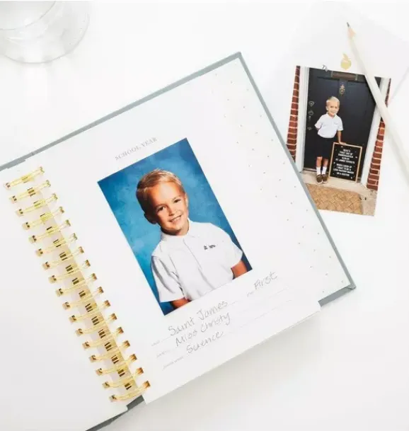 Janie and Jack Desk Accessories-Harbor Blue School Years Photo Book multi