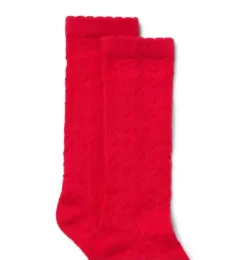 Janie and Jack Socks & Tights-Heart Pointelle Sock bright ruby