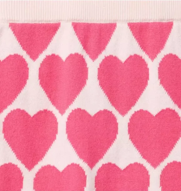 Janie and Jack Skirts & Shorts-Heart Ruffle Hem Sweater Skirt pink pearl heart