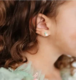 Janie and Jack Kids Accessories|Jewelry-Heart Stack Stud Earrings green
