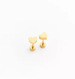 Janie and Jack Kids Accessories|Jewelry-Heart Stud Earrings gold