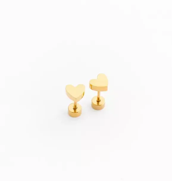 Janie and Jack Kids Accessories|Jewelry-Heart Stud Earrings gold