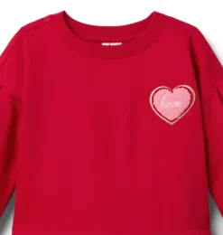Janie and Jack Dresses-Heart Tulle Dress bright ruby