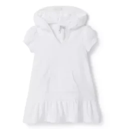 Janie and Jack Accessories|Girl-Hooded Terry Swim Cover-Up white