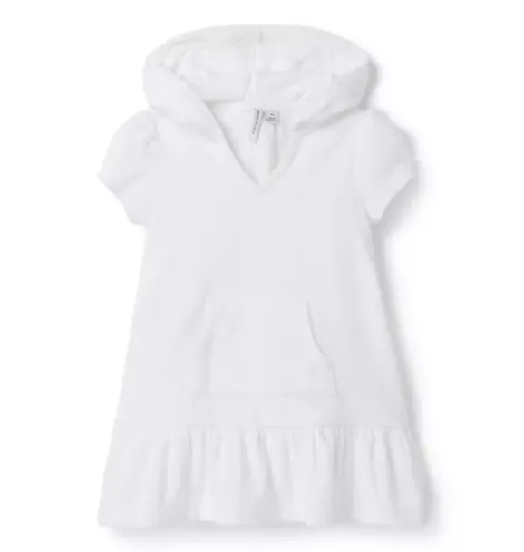 Janie and Jack Accessories|Girl-Hooded Terry Swim Cover-Up white