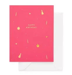 Janie and Jack Stationery-Hot Pink Happy Birthday Greeting Card multi