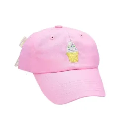 Janie and Jack Kids Accessories-Ice Cream Bow Baseball Hat pink