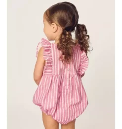 Janie and Jack Baby Pajamas|Petite Plume-Infants Ruffled Romper in love lines
