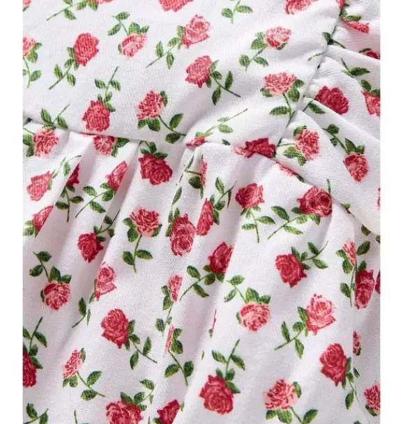 Janie and Jack Baby Pajamas|Petite Plume-Infants Ruffled Romper in petite petals