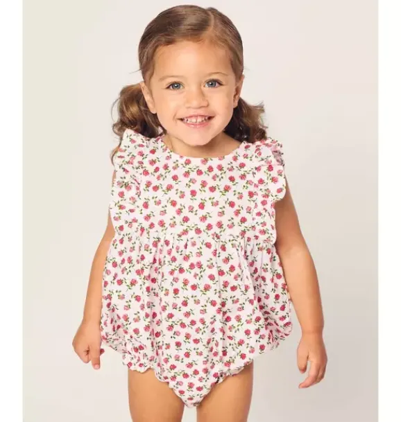 Janie and Jack Baby Pajamas|Petite Plume-Infants Ruffled Romper in petite petals