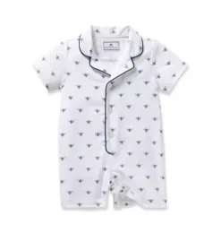 Janie and Jack Baby Pajamas|Petite Plume-Infant's Twill Summer Romper in Buzzing Bees white
