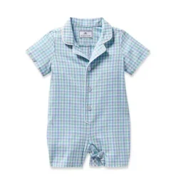 Janie and Jack Baby Pajamas|Petite Plume-Infants Twill Summer Romper in spring gingham