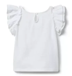 Janie and Jack Short Sleeve Tops-Je T'aime Ruffle Sleeve Tee white