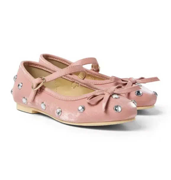 Janie and Jack Shoes-Jewel Ballet Flat peach candy