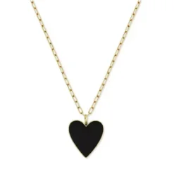 Janie and Jack Jewelry|Kids Accessories-Kid's Black Heart Necklace gold