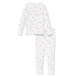 Janie and Jack Petite Plume|Kids Pajamas-Kids Pima Snug Fit Pajama Set in flamingos