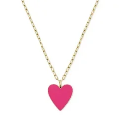 Janie and Jack Jewelry|Kids Accessories-Kid's Pink Heart Necklace gold