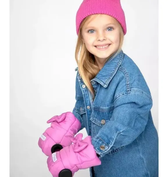 Janie and Jack Kids Accessories-Kids Scooter Warmmuffs - Bows pink