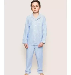 Janie and Jack Kids Pajamas|Petite Plume-Kid's Twill Pajama Set in french blue seersucker