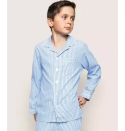 Janie and Jack Kids Pajamas|Petite Plume-Kid's Twill Pajama Set in french blue seersucker