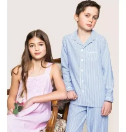 Janie and Jack Kids Pajamas|Petite Plume-Kid's Twill Pajama Set in french blue seersucker