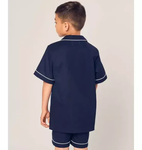 Janie and Jack Kids Pajamas|Petite Plume-Kid's Twill Short Sleeve Short Pajama Set in navy