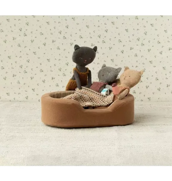 Janie and Jack Stuffed Animals-Kitten in Overalls - black