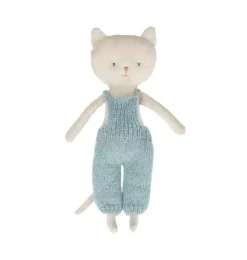 Janie and Jack Stuffed Animals-Kitten in Overalls - Blond blonde