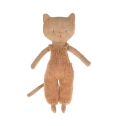 Janie and Jack Stuffed Animals-Kitten in Overalls - ginger