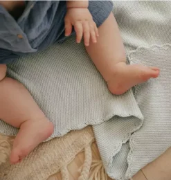 Janie and Jack Nursery|Blankets And Quilts-Knit Blanket - blue