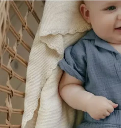 Janie and Jack Nursery|Blankets And Quilts-Knit Blanket - ivory