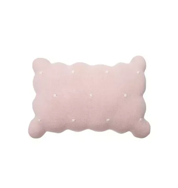 Janie and Jack Decorative Pillows And Throws-Knitted Cushion Biscuit Pink pink pearl and ivory