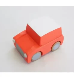 Janie and Jack Vehicles-Kuruma Wooden Wind-Up Toy Car - Orange multi
