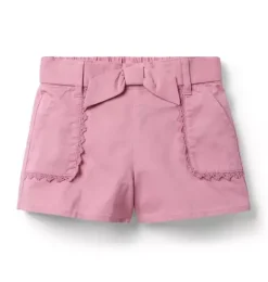Janie and Jack Skirts & Shorts-Lace Trim Canvas Short sweet rose