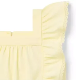 Janie and Jack Sleeveless Tops-Lace Trim Flutter Sleeve Top lemon cake