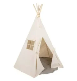 Janie and Jack Bedroom Furniture|Playroom-&ldquo;&rdquo; Teepee and "Grey Linen" Round Mat Set beige