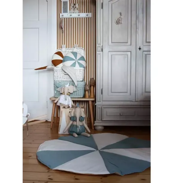 Janie and Jack Rugs-“” Round Patchwork Mat blue candy