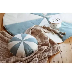 Janie and Jack Rugs-“” Round Patchwork Mat blue candy