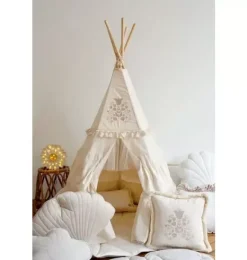 Janie and Jack Playroom|Bedroom Furniture-&ldquo;&rdquo; Teepee Tent with Frills and Embroidery boho