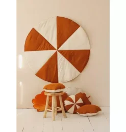 Janie and Jack Rugs-“” Round Patchwork Mat caramel candy