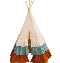 Janie and Jack Playroom|Bedroom Furniture-&ldquo;&rdquo; Teepee Tent with Frills and "Caramel Candy" Mat Set circus